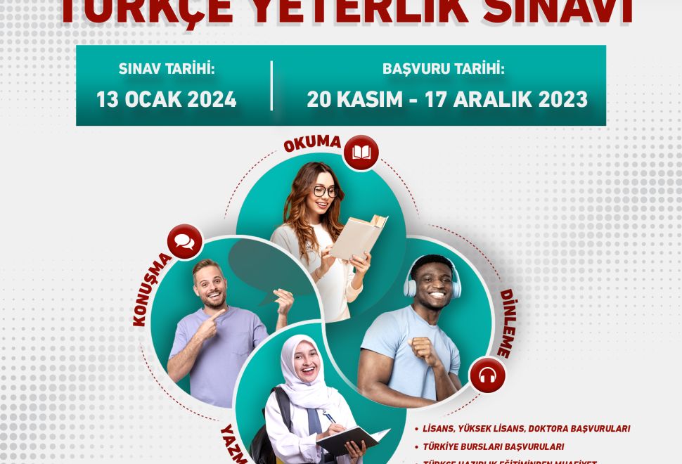 13 Ocak 2024 Türkçe Yeterlik Sınavı (TYS) Başvuruları Başladı