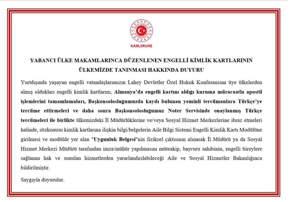 Engelli Vatandaşlarımıza Sağlanan Haklara Yeni Kolaylık