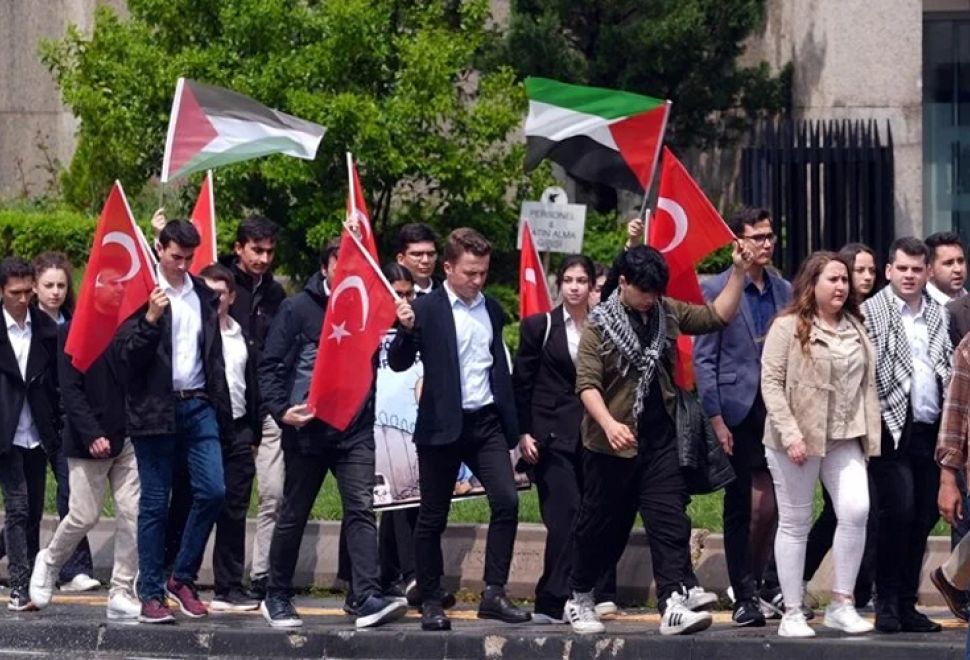 Ankara'da, Filistin İçin ABD'de Eylem Yapan Öğrencilere Destek Gösterisi Düzenlendi