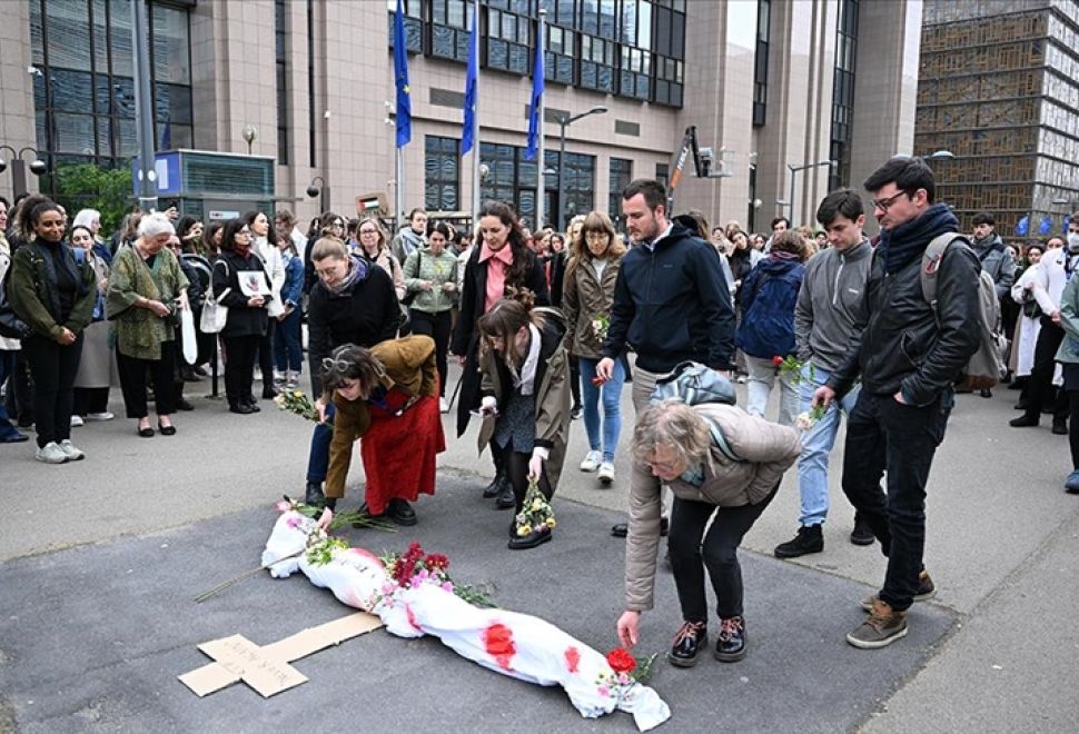 AB Çalışanları, Brüksel'de Gazze Politikasını Protesto Etti