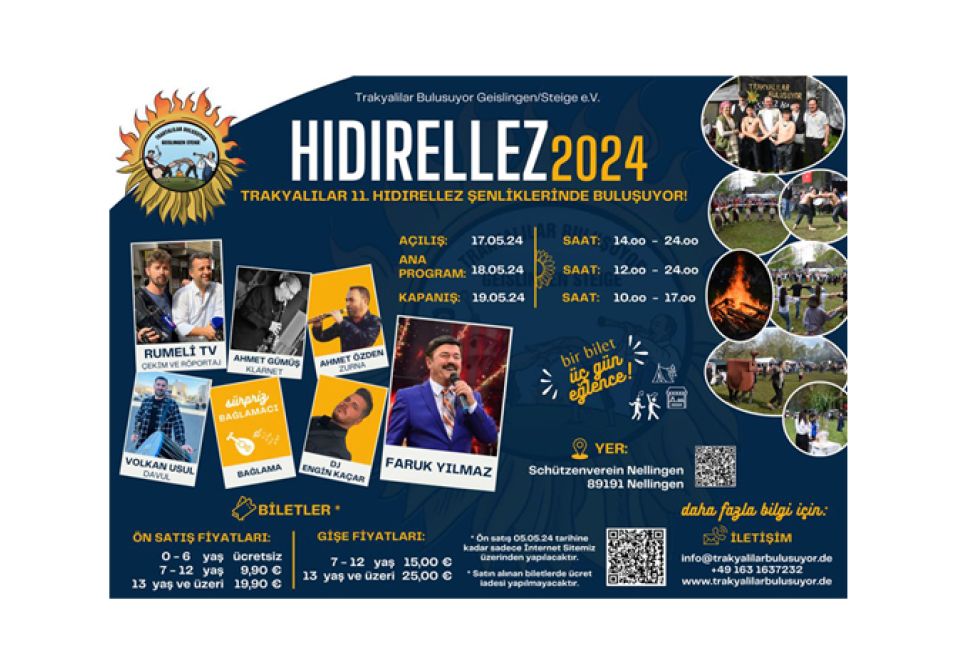 Trakyalılar Hıdırellez Şenliklerinde Buluşuyor