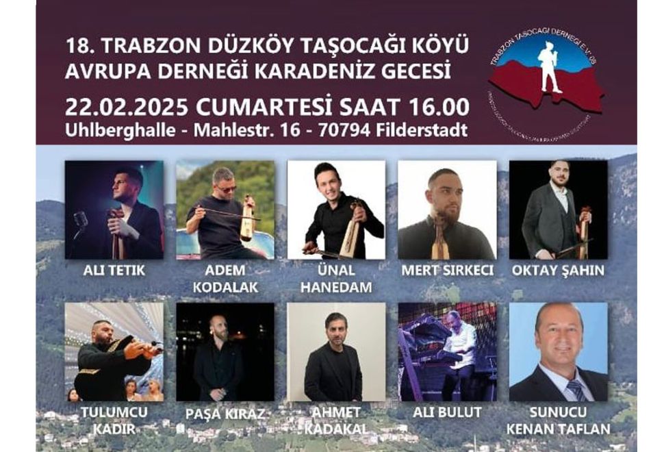 Trabzon Düzköy Taşocağı Köyü Avrupa Derneği’nden Kültür Şöleni