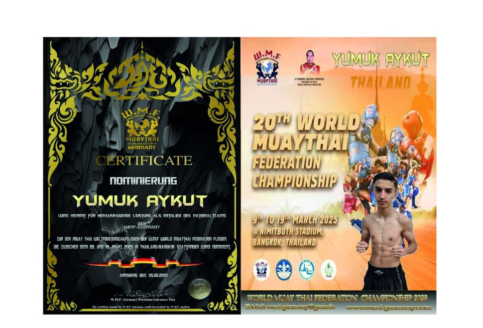 Yumuk Aykut, Almanya Muay Thai Milli Takımı’nda!