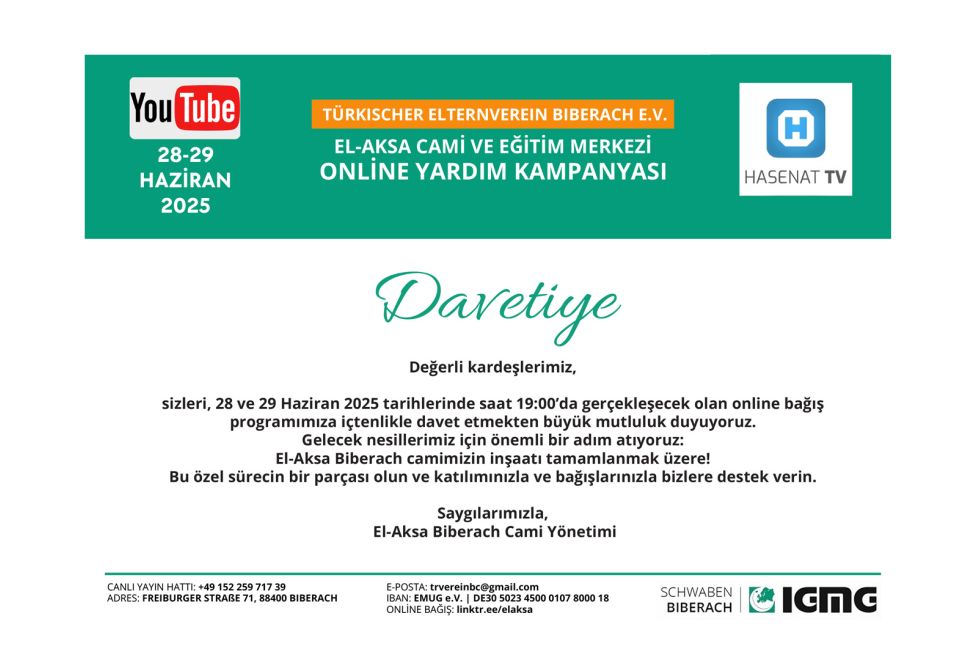 El-Aksa Camii İçin Online Bağış Programı, Gelecek Nesillere Yatırım Çağrısı