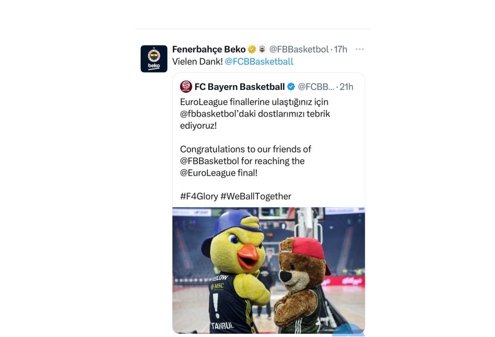 Bayern München’den Fenerbahçe’ye Türkçe Tebrik, Fener’den Almanca Yanıt