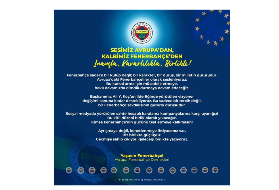 Avrupa Fenerbahçelileri Ali Koç’un Yanında