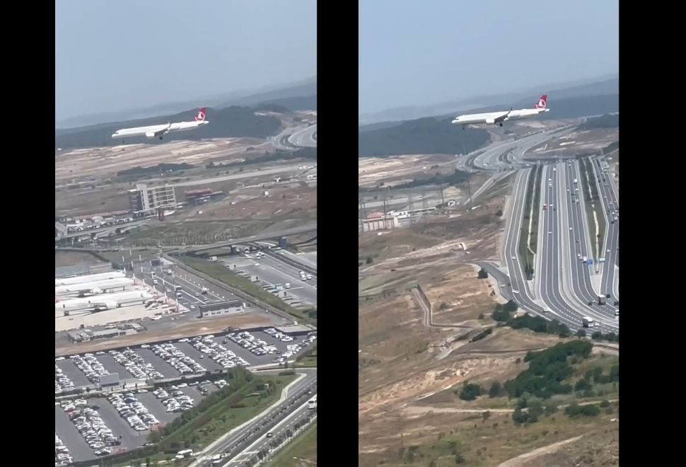 İstanbul Havalimanı'nda İki THY Uçağı Aynı Anda İniş Yaparken Görüntüledik