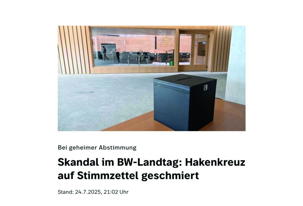BW Eyalet Meclisi'nde Hakenkreuz Skandalı: Gizli Oylamada Nazi Sembolü