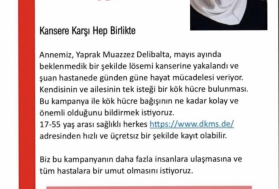 Muazzez Anne, Kök Hücre Bağış Bekliyor!
